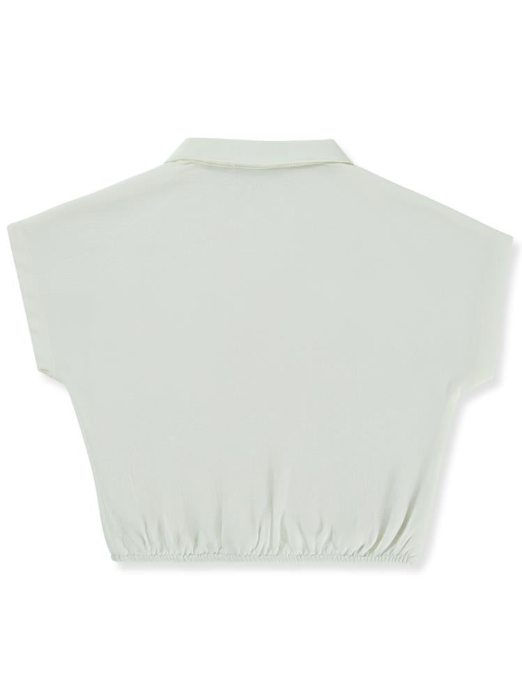 Civil Girls Beli Büzgülü 10-13 Yaş Gömlek - Ekru