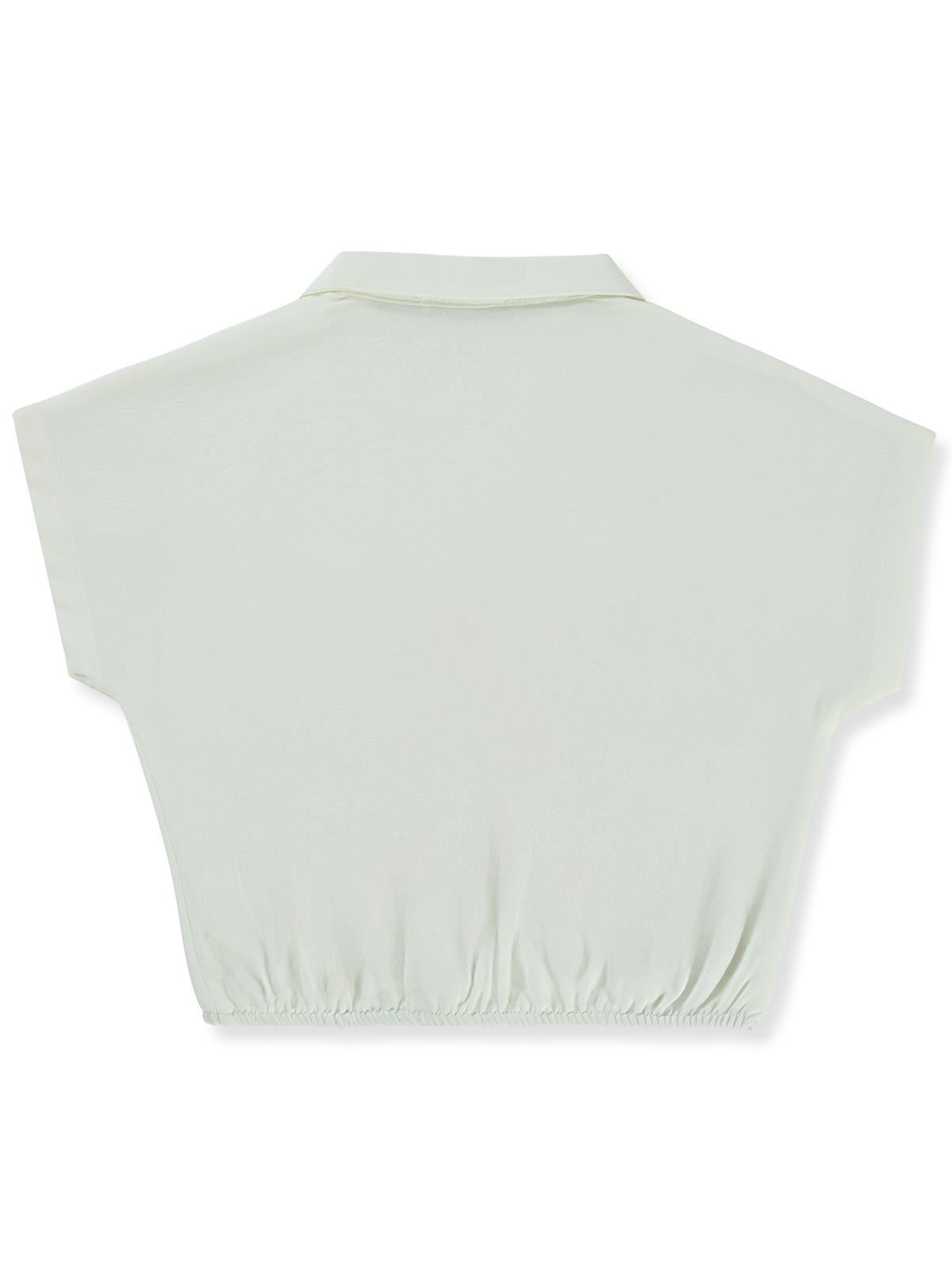 Civil Girls Beli Büzgülü 6-9 Yaş Gömlek - Ekru