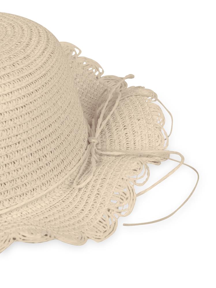 Kitti Taşlı Aksesuar 4-8 Yaş Çocuk Kız Hasır Şapka - Bej