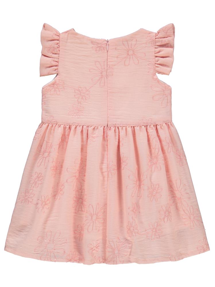 Civil Girls Çiçek Nakışlı 2-5 Yaş Elbise - Pudra