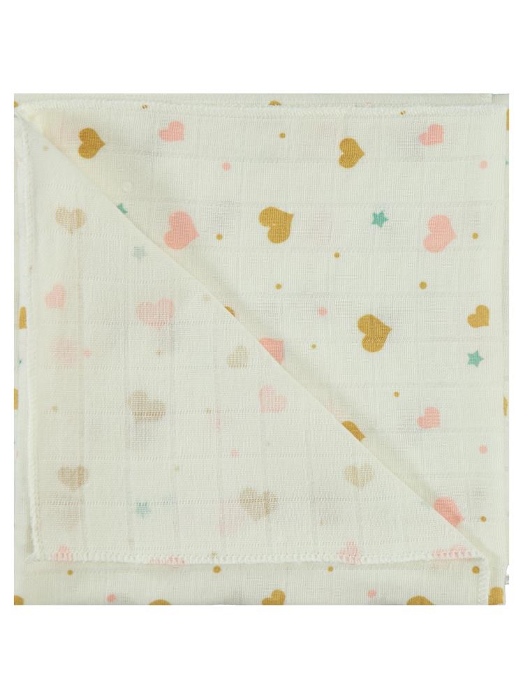 Civil Baby Renkli Kalp Empirme 75X75Cm Battaniye - Ekru