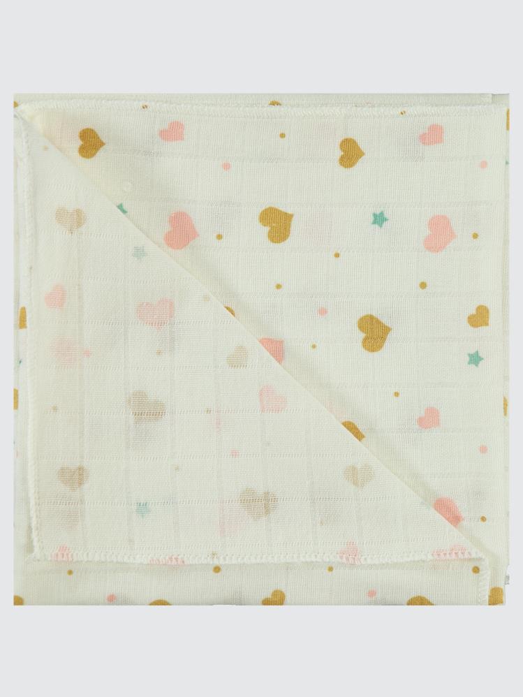 Civil Baby Renkli Kalp Empirme 75X75Cm Battaniye - Ekru