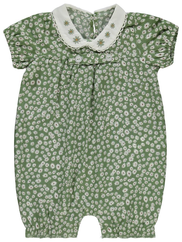 Civil Baby Çiçek Empirmeli 6-18 Ay Tulum - Yeşil