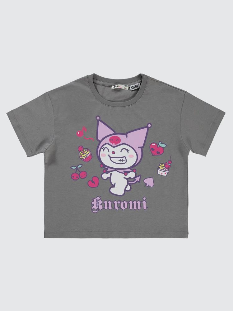 Kuromi 4-9 Yaş Tişört - Gri
