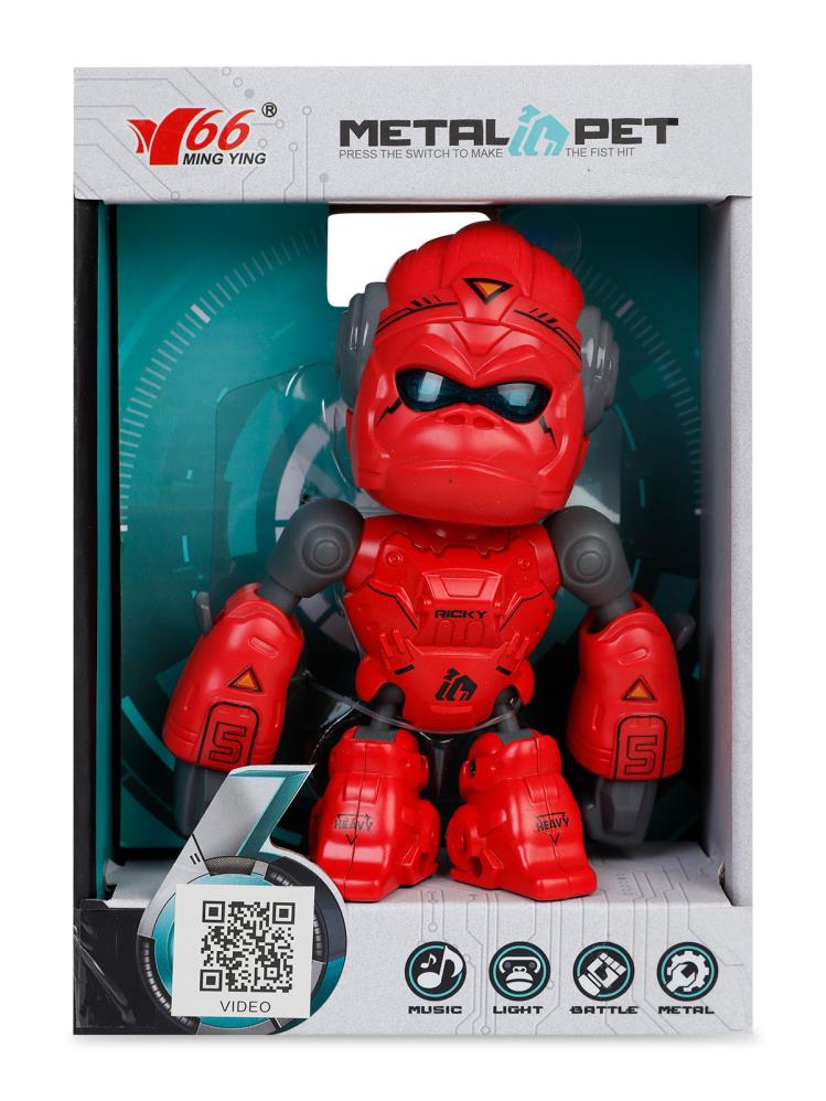 Seher Oyuncak Işıklı ve Sesli Robot Goril - Kırmızı