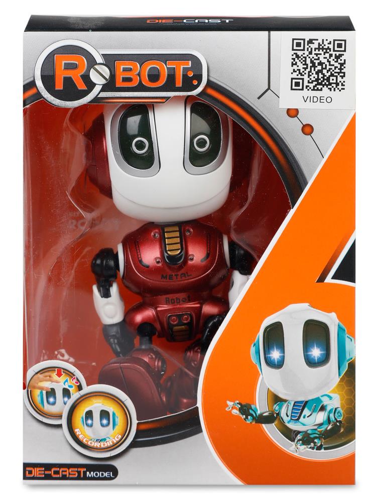 Seher Oyuncak Ses Kaydı Yapabilen Etkileşimli Metal Robot - Bordo