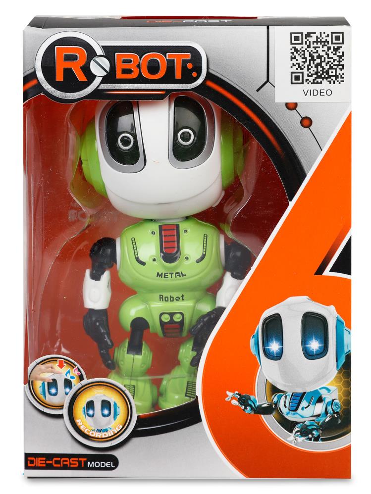 Seher Oyuncak Ses Kaydı Yapabilen Etkileşimli Metal Robot - Yeşil
