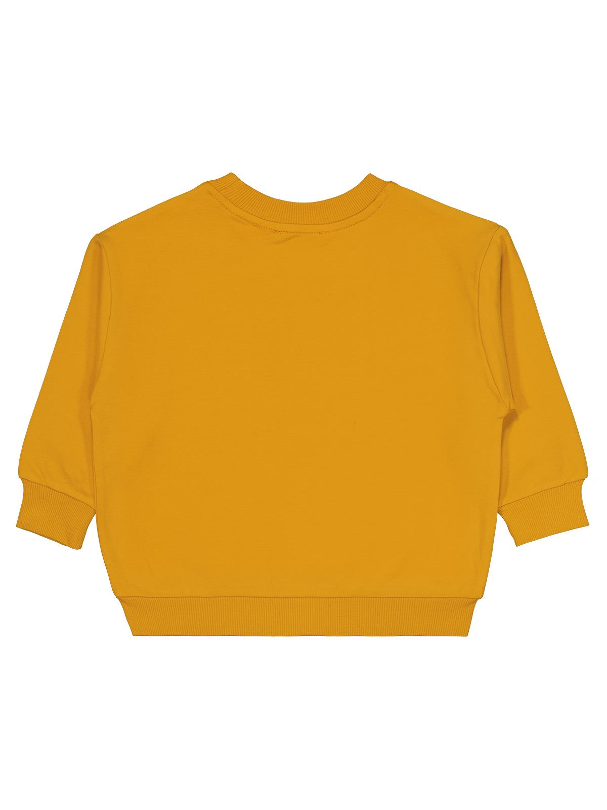 Civil Erkek Çocuk Cvl Team Etiketli Sweatshirt | Fırçalı 2 İp | Okul Kreş ve Günlük Kullanım - Hardal