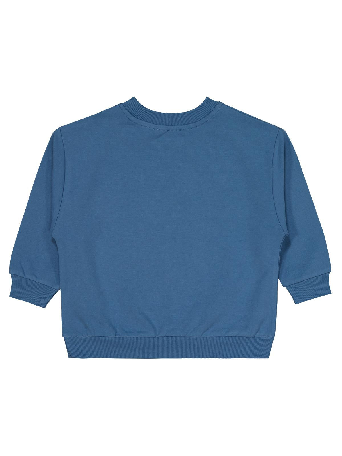 Civil Erkek Çocuk Cvl Team Etiketli Sweatshirt | Fırçalı 2 İp | Okul Kreş ve Günlük Kullanım - Mavi