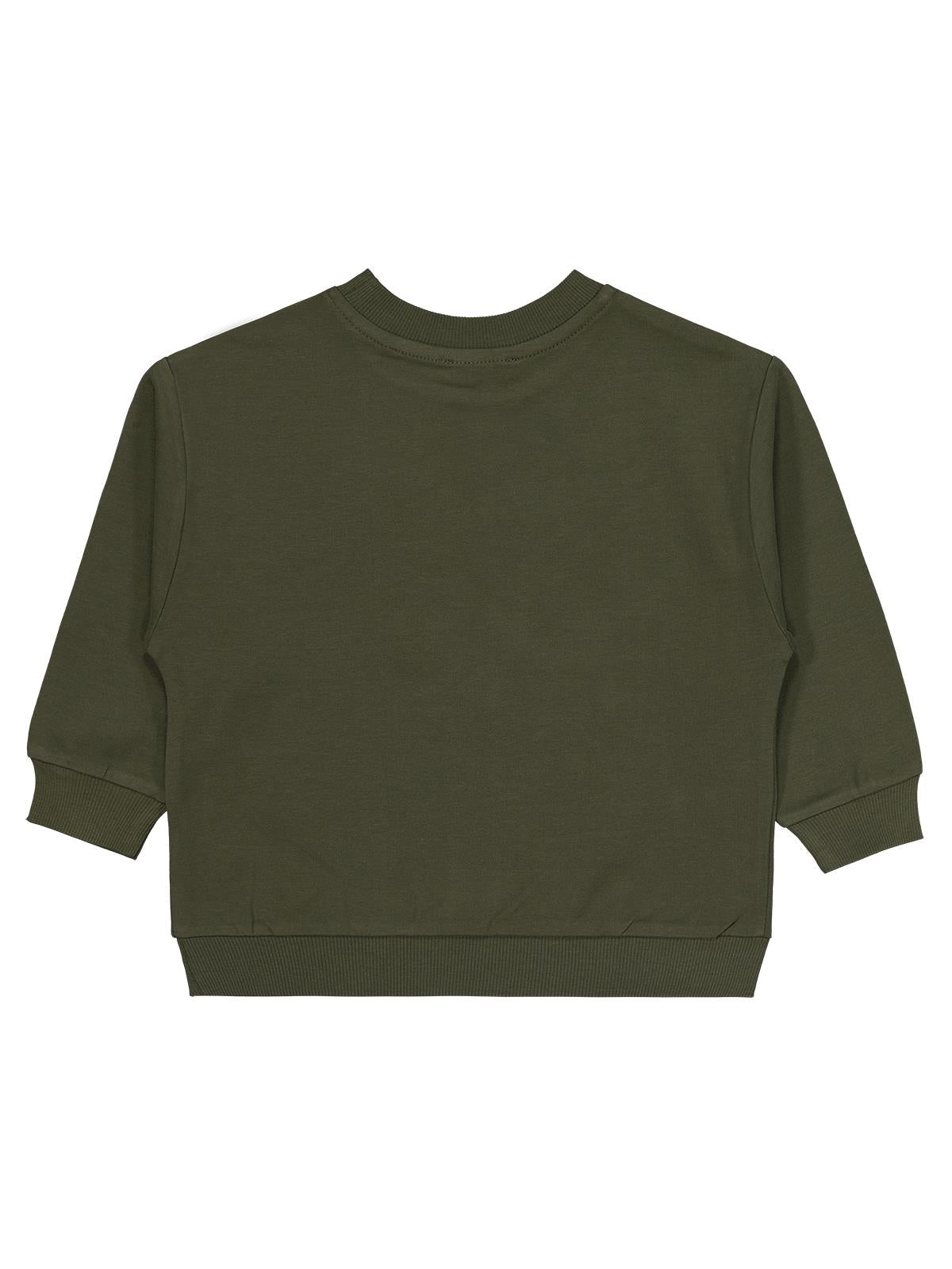Civil Erkek Çocuk Cvl Team Etiketli Sweatshirt | Fırçalı 2 İp | Okul Kreş ve Günlük Kullanım - Haki