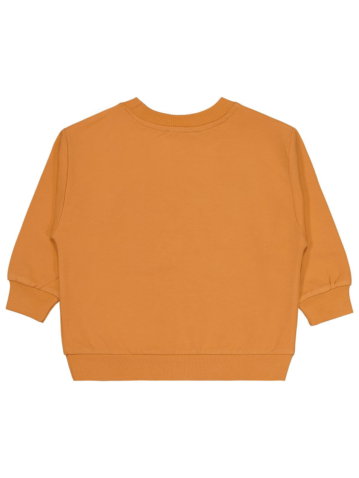 Civil Erkek Çocuk Cvl Team Etiketli Sweatshirt | Fırçalı 2 İp | Okul Kreş ve Günlük Kullanım - Turuncu