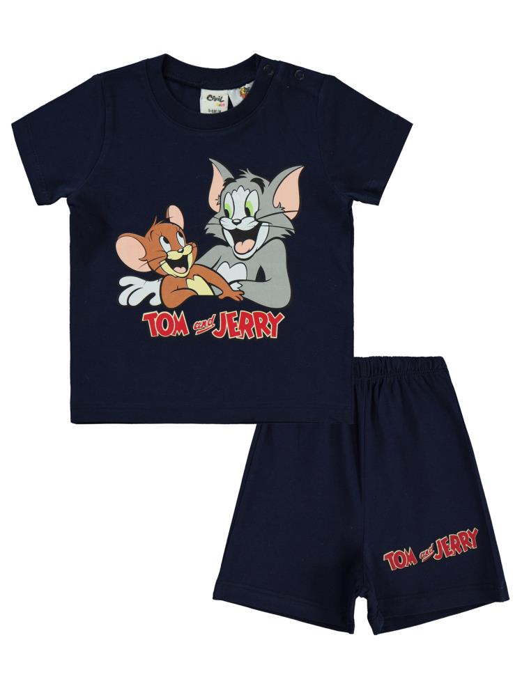 Tom and Jerry Baskılı 6-18 Ay Takım - Lacivert