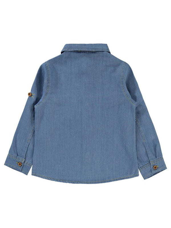 Civil Boys Uçak Baskılı 2-5 Yaş Gömlek - Mavi