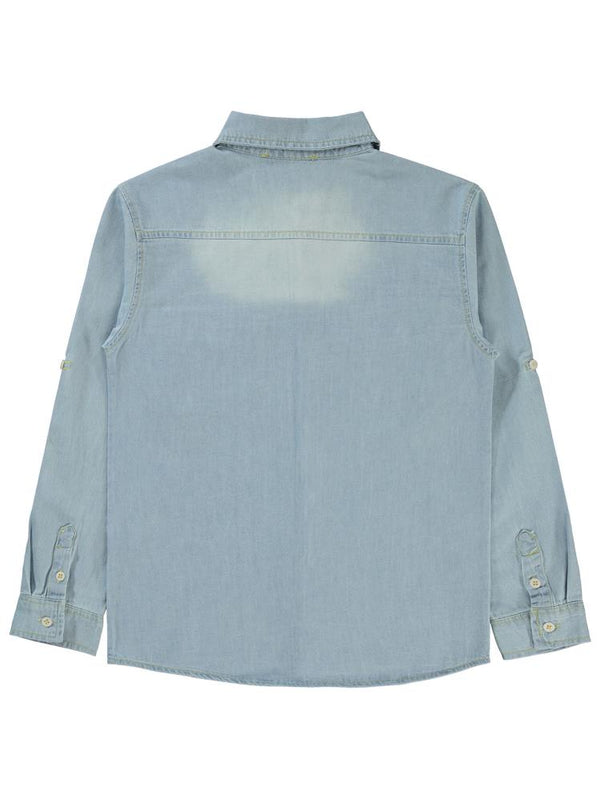 Civil Boys Kapak Cepli 10-13 Yaş Gömlek - Mavi