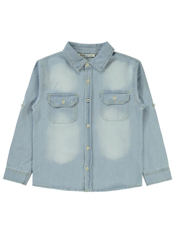 Civil Boys Kapak Cepli 6-9 Yaş Gömlek - Mavi