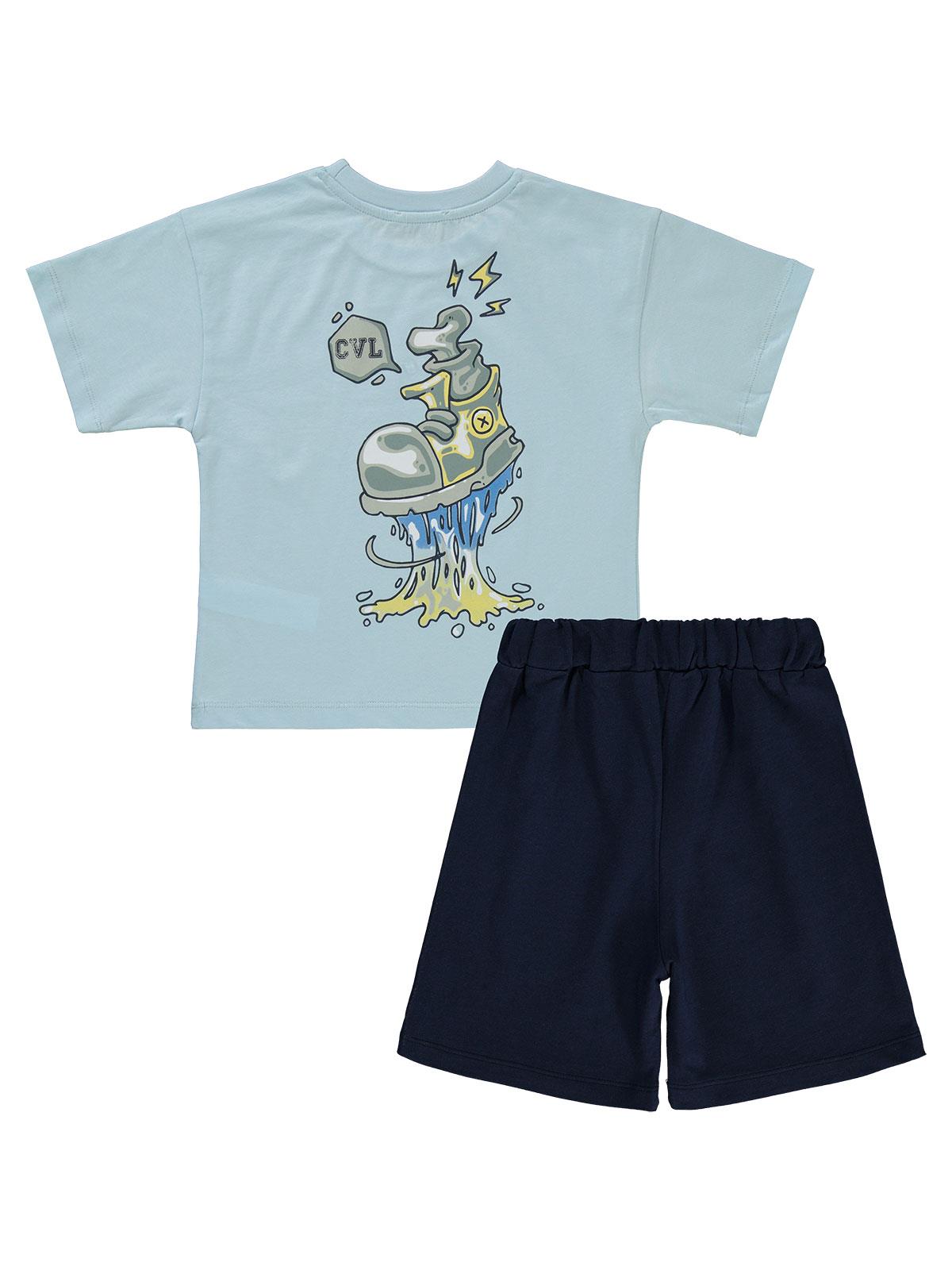 Civil Boys Ayakkabı baskılı 2-5 Yaş Takım - Mavi