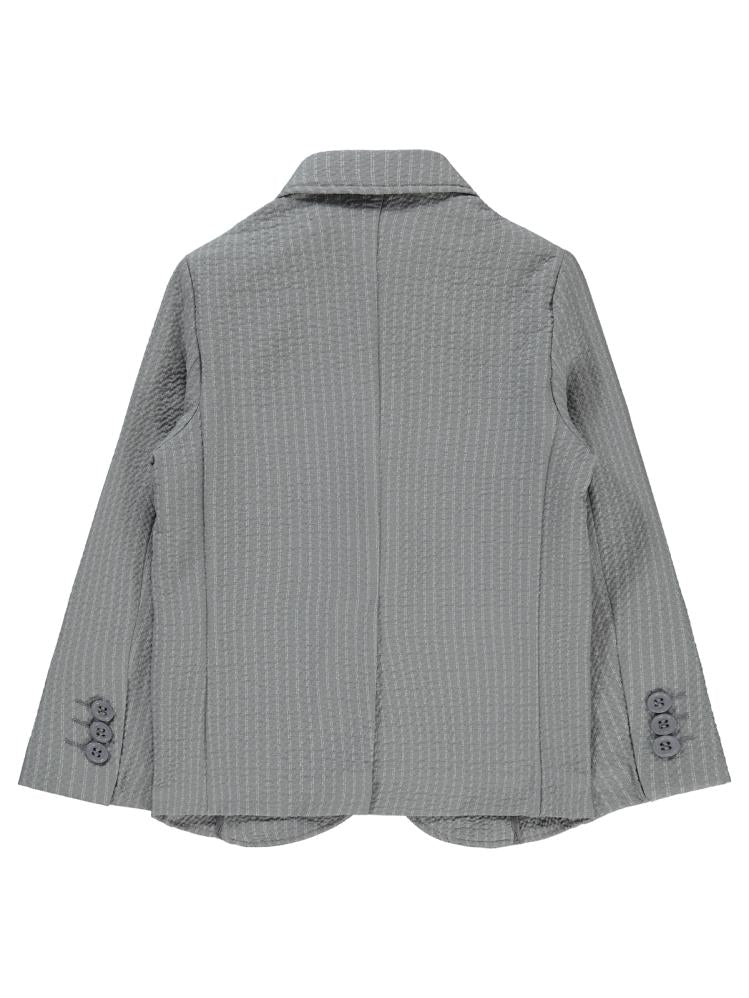 Civil Boys Çizgili Klasik 10-13 Yaş Ceket - Gri