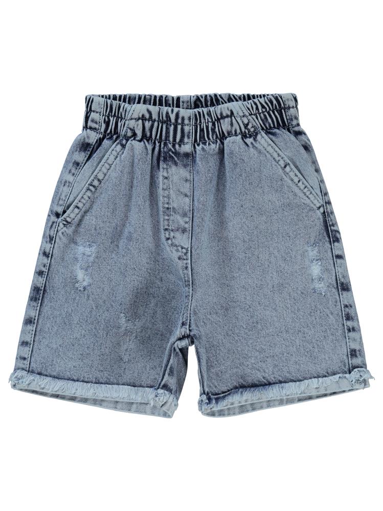 Civil Girls Paçası Püsküllü 6-9 Yaş Şort - Mavi