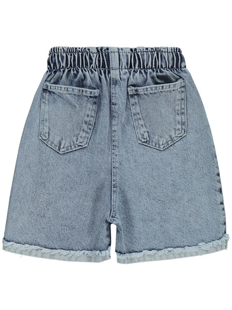 Civil Girls Paçası Püsküllü 2-5 Yaş Şort - Mavi