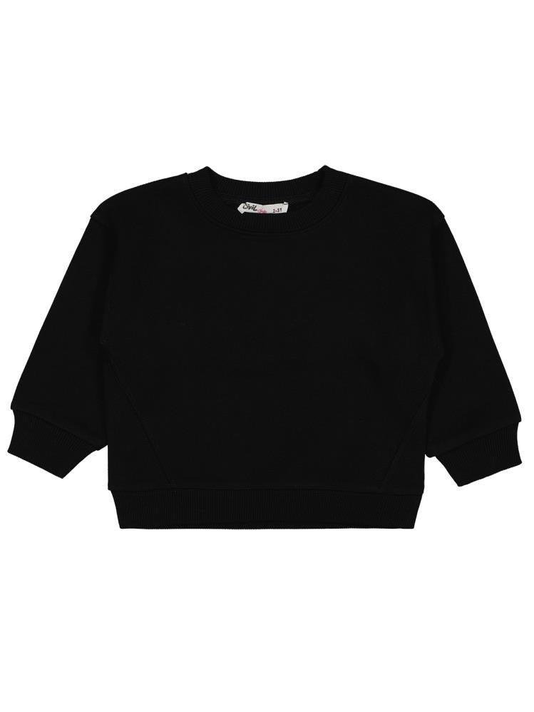 Civil Girls Düz 2-5 Yaş Sweatshirt - Siyah