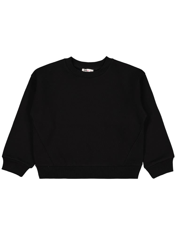 Civil Girls Düz 6-9 Yaş Sweatshirt - Siyah