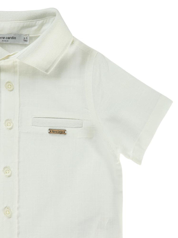 Pierre Cardin Armalı Cepli 2-5 Yaş Gömlek - Ekru