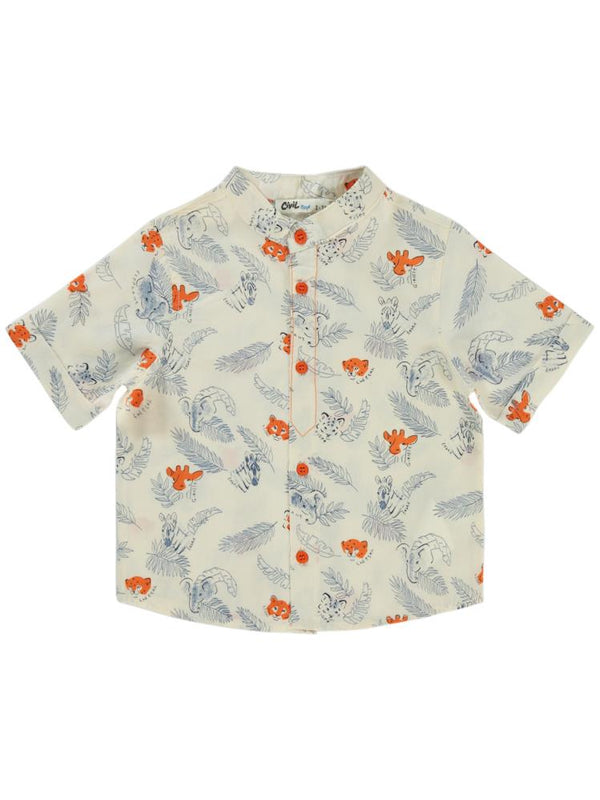 Civil Boys Yaprak Kaplan Desenli 2-5 Yaş Gömlek - Turuncu