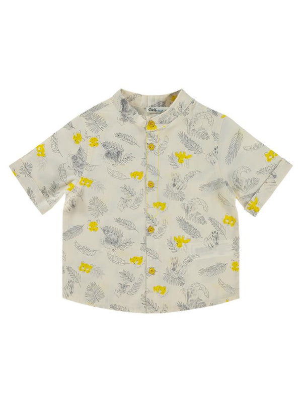 Civil Boys Yaprak Kaplan Desenli 2-5 Yaş Gömlek - Hardal