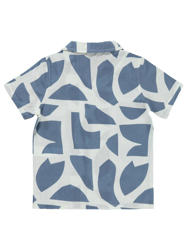 Civil Boys Kendinden Desenli 6-9 Yaş Gömlek - Mavi
