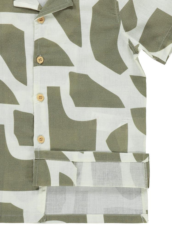 Civil Boys Kendinden Desenli 6-9 Yaş Gömlek - Kahverengi