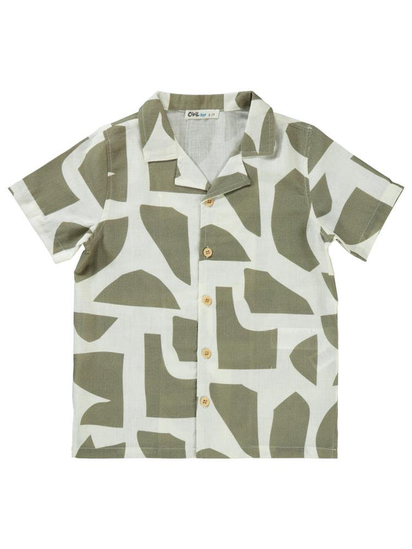 Civil Boys Kendinden Desenli 6-9 Yaş Gömlek - Kahverengi