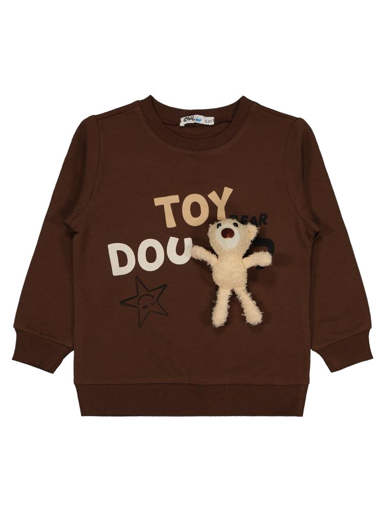 Civil Boys Toy Dou Baskılı 2-5 Yaş Eşofman Takımı - Kahverengi