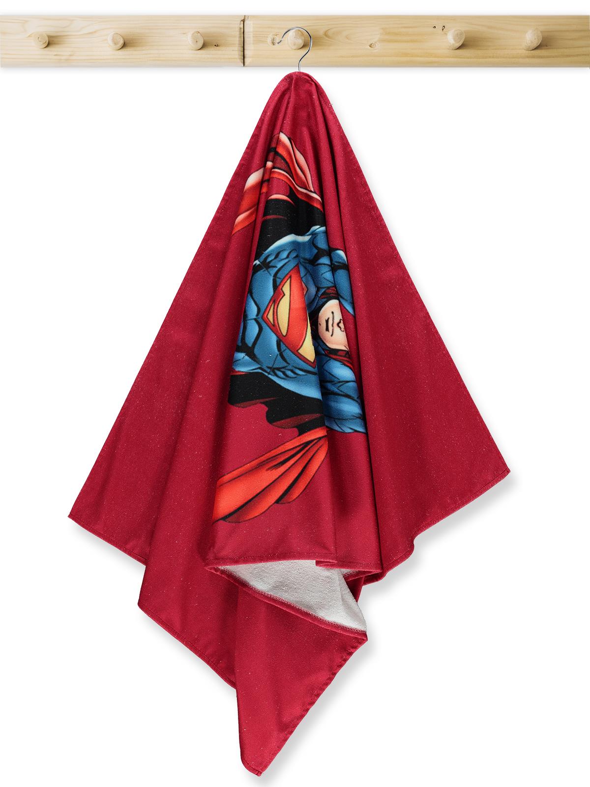 Superman Baskılı Havlu - Kırmızı