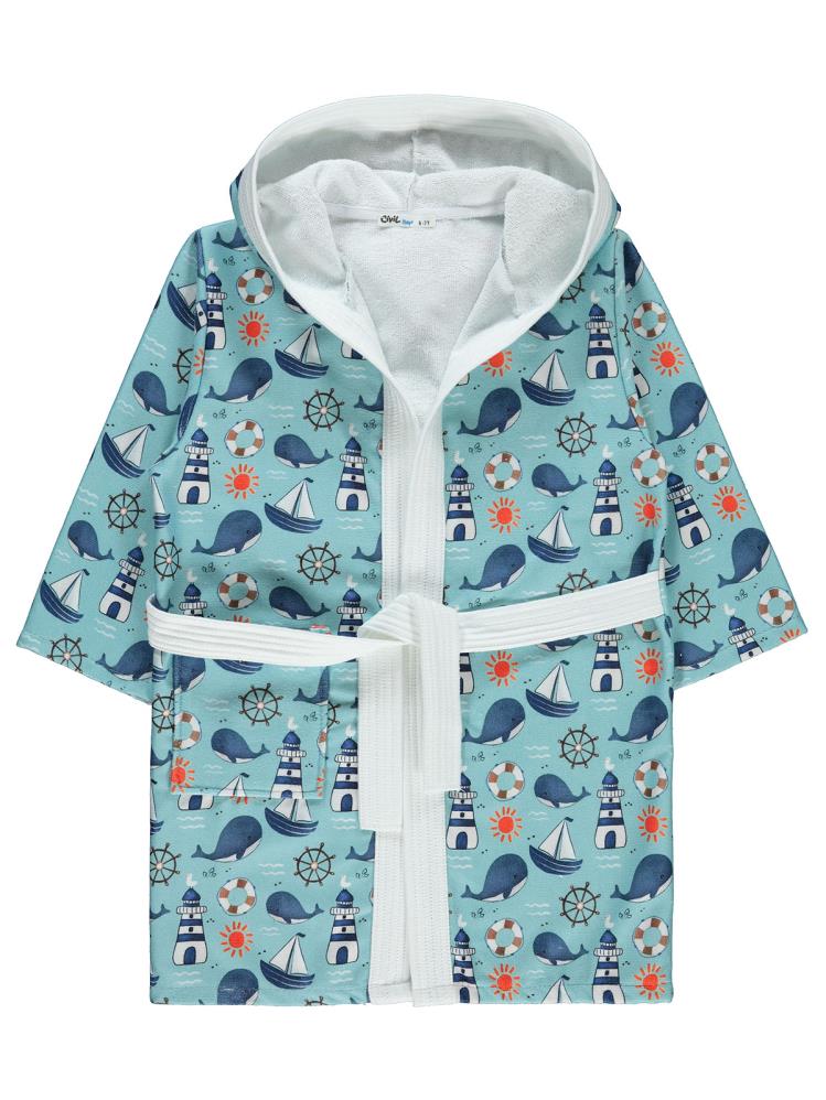 Civil Boys Erkek Çocuk Bornoz 4-10 Yaş - Mavi