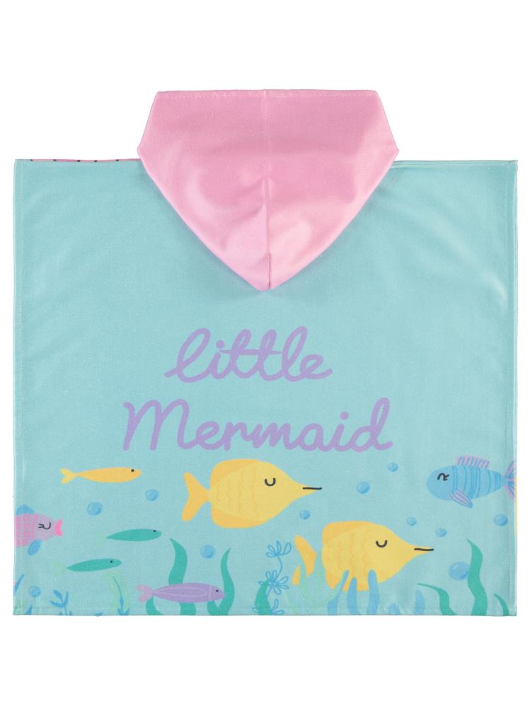 Civil Girls Deniz Kızı Baskılı Pelerin - Mavi