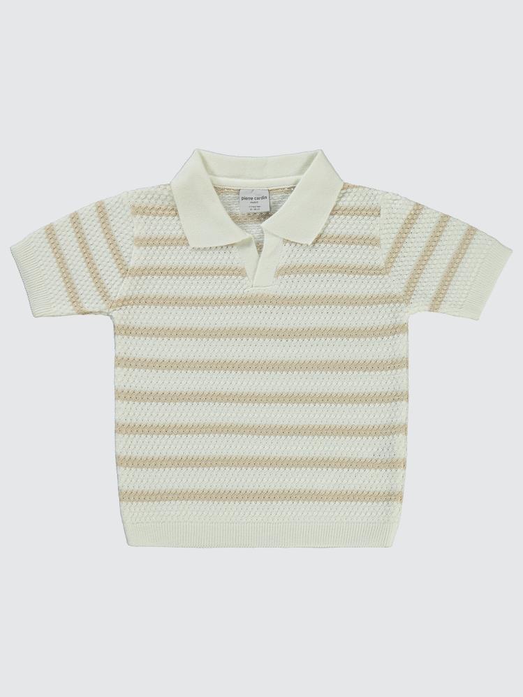 Pierre Cardin Çizgili Tiriko 2-5 Yaş Tişört - Kahverengi