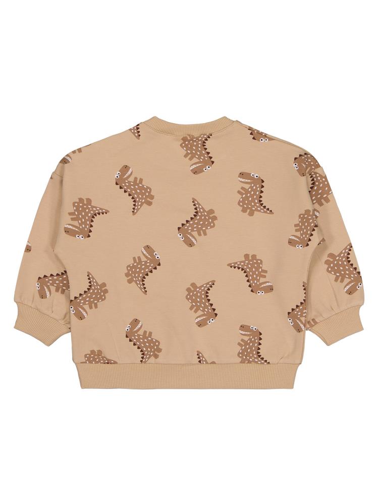 Civil Baby Benekli Dino Empirme 6-18 Ay Sweatshirt - Kahverengi