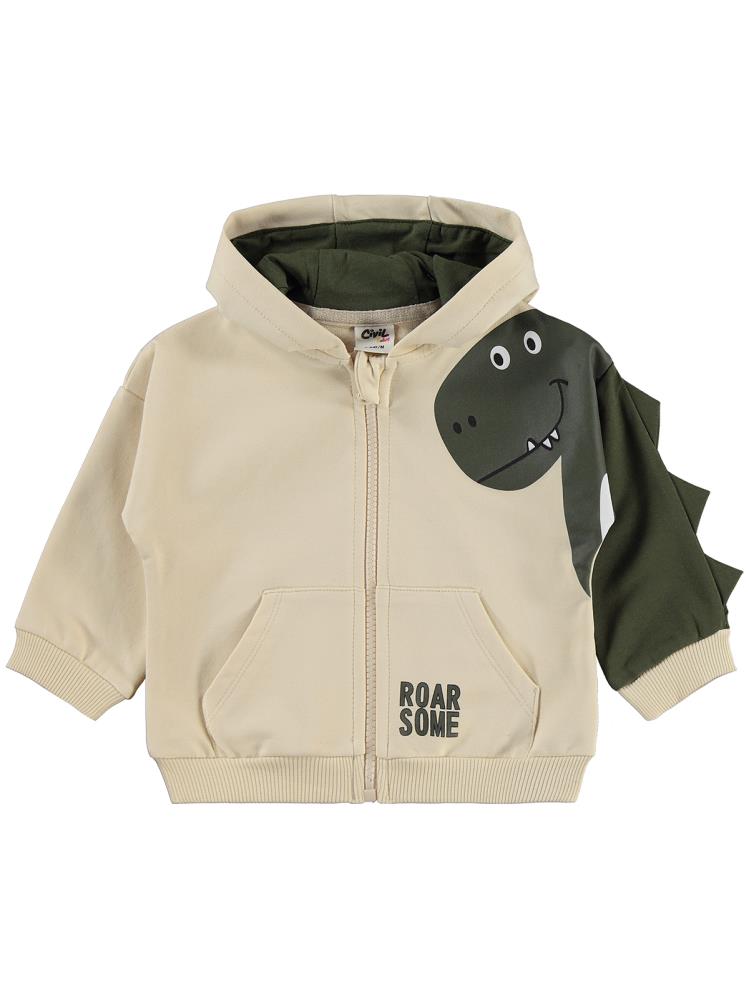 Civil Baby Dino Baskılı 6-18 Ay Hırka - Bej