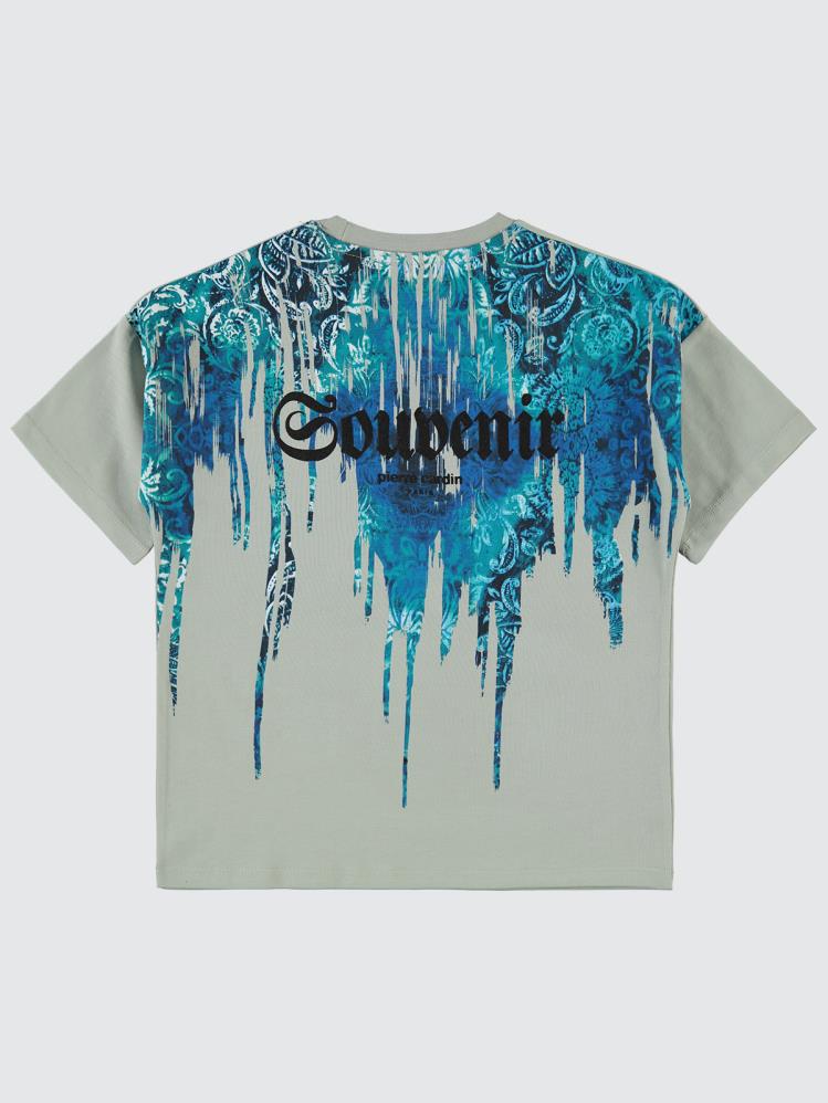 Pierre Cardin Souvenir Baskılı 6-9 Yaş Tişört - Gri