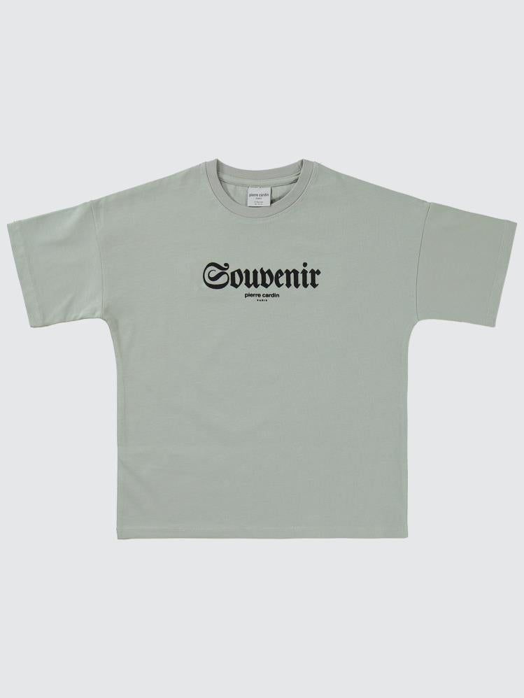 Pierre Cardin Souvenir Baskılı 10-12 Yaş Tişört - Gri