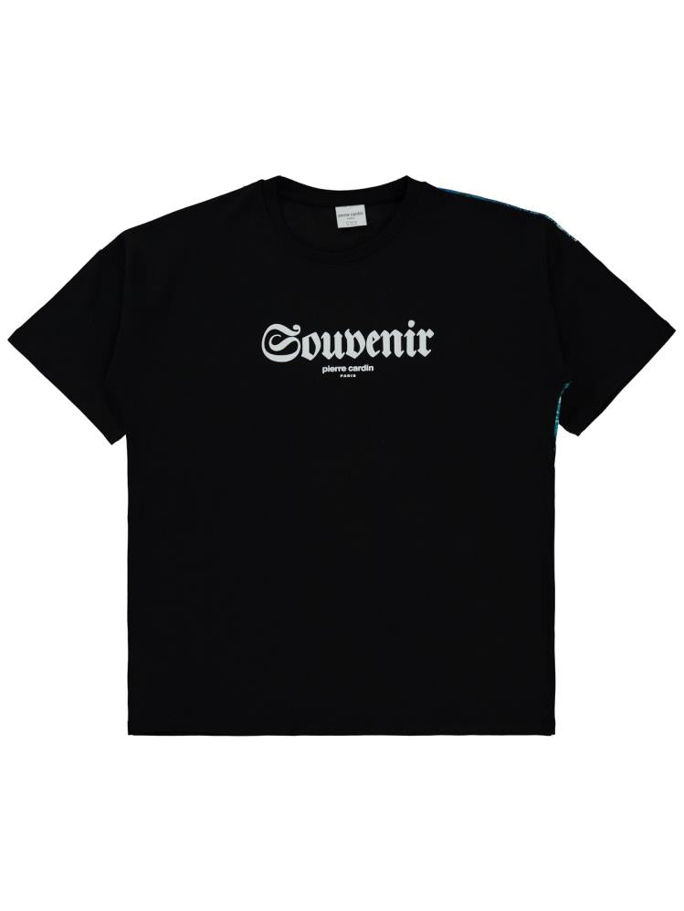Pierre Cardin Souvenir Baskılı 10-12 Yaş Tişört - Siyah