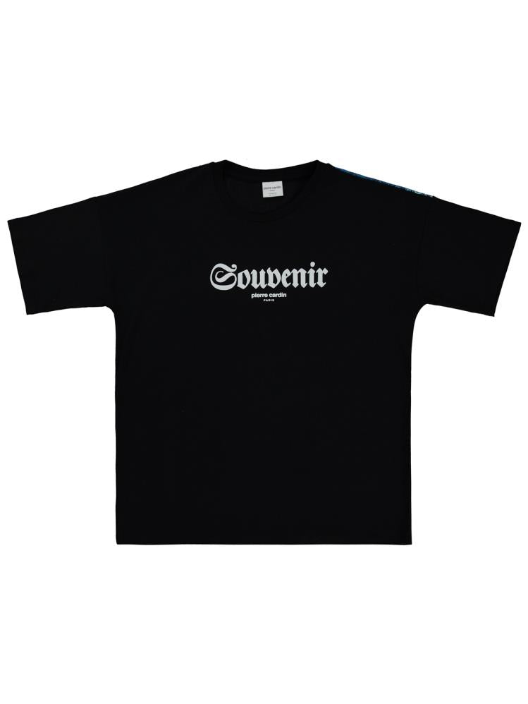 Pierre Cardin Souvenir Baskılı 10-12 Yaş Tişört - Siyah