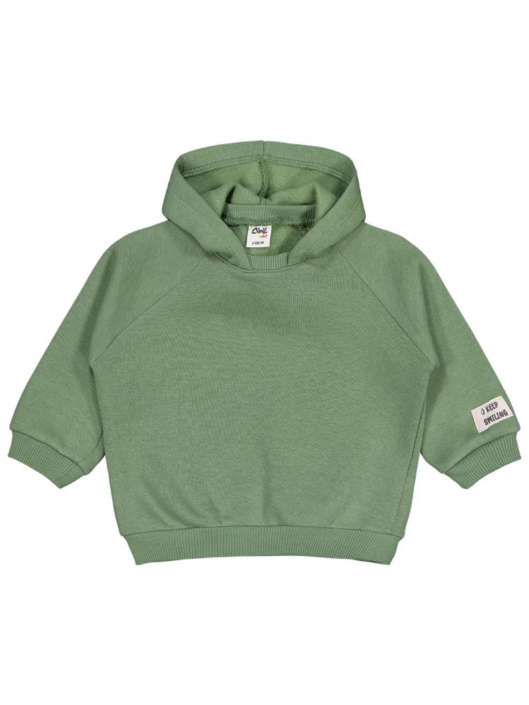Civil Baby Keep Smiling Etiketli Basic 6-18 Ay Sweatshirt - Yeşil