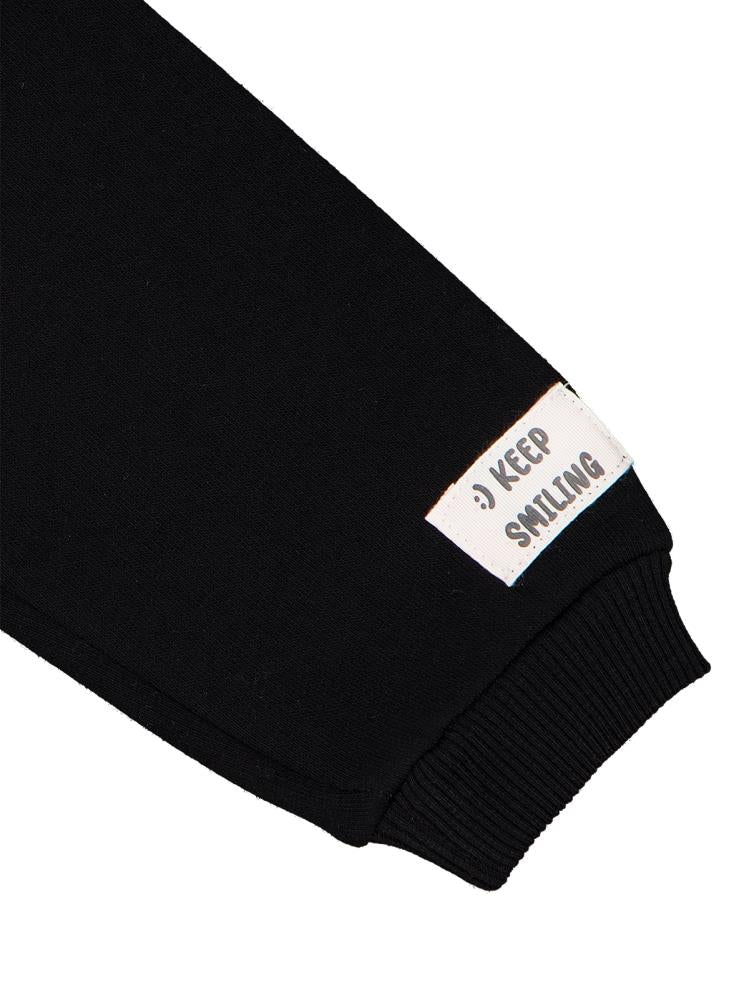 Civil Baby Keep Smiling Etiketli Basic 6-18 Ay Sweatshirt - Siyah