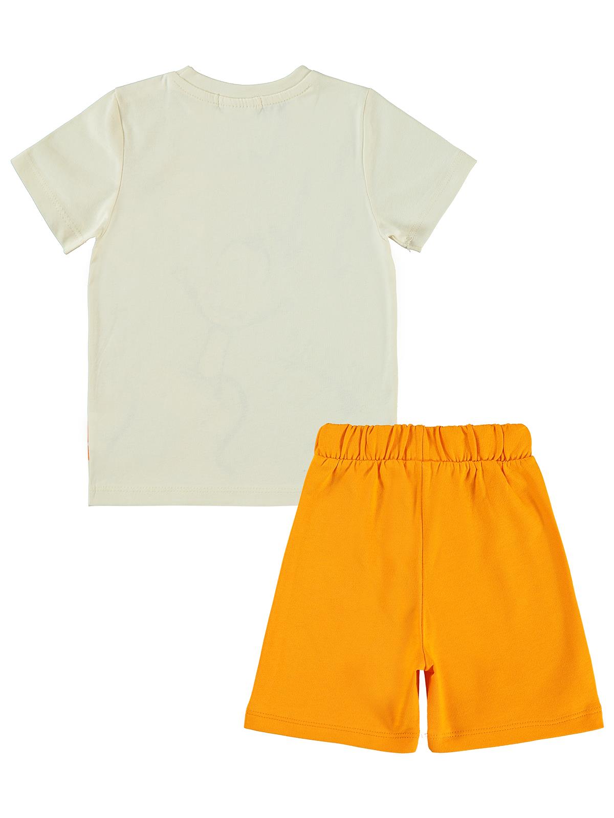 Civil Boys Kukuli Baskılı 2-5 Yaş Takım - Fil Dişi