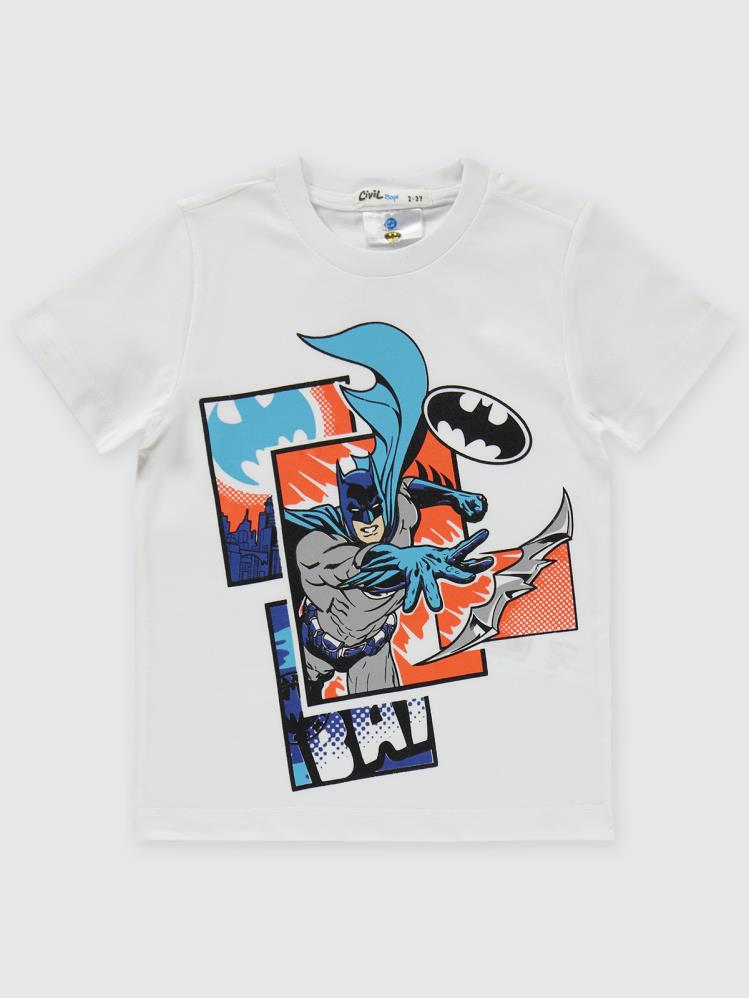 Civil Boys Batman Baskılı 2-5 Yaş Takım - Beyaz