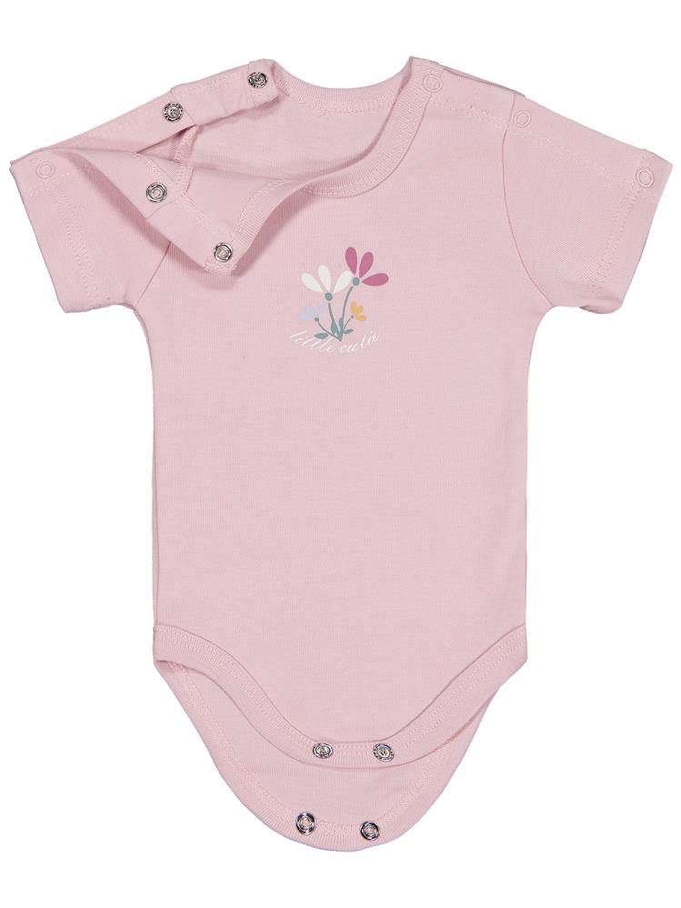 Civil Baby Çiçek Baskılı Prematüre Çıtçıtlı Badi - Pembe