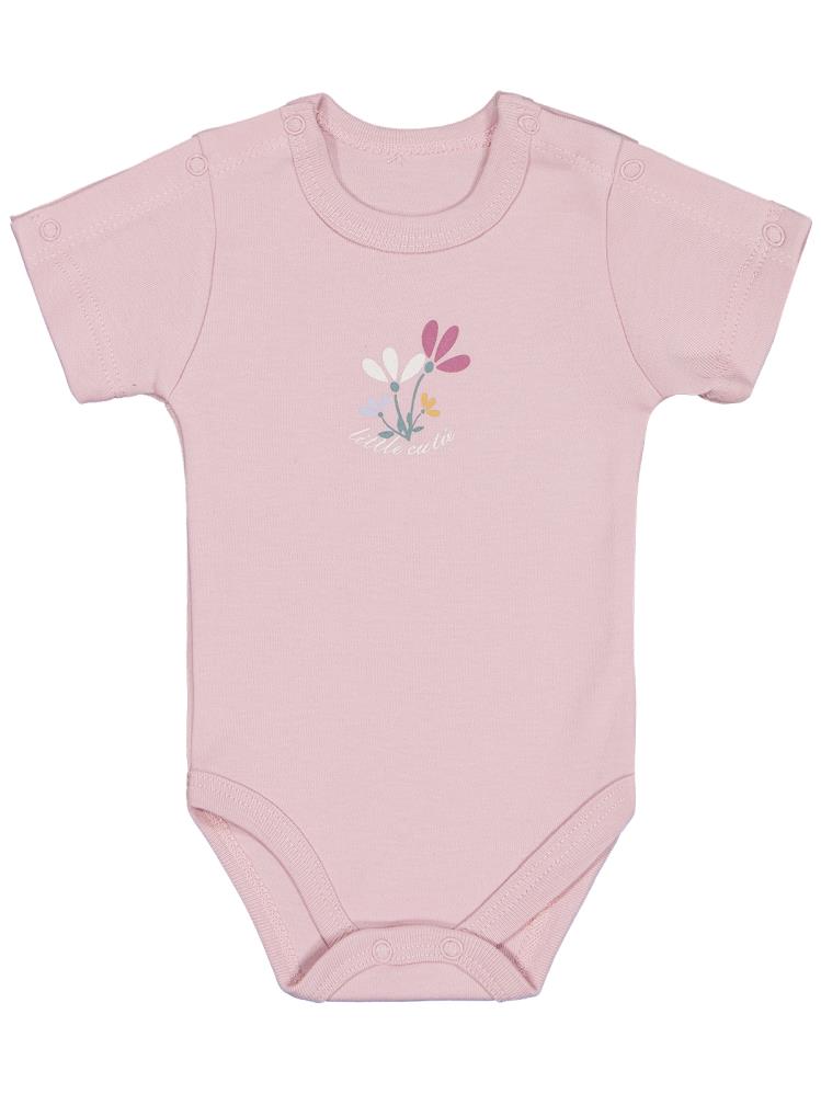 Civil Baby Çiçek Baskılı Prematüre Çıtçıtlı Badi - Pembe