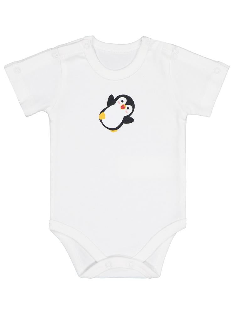 Civil Baby Penguen Baskılı Prematüre Çıtçıtlı Badi - Ekru