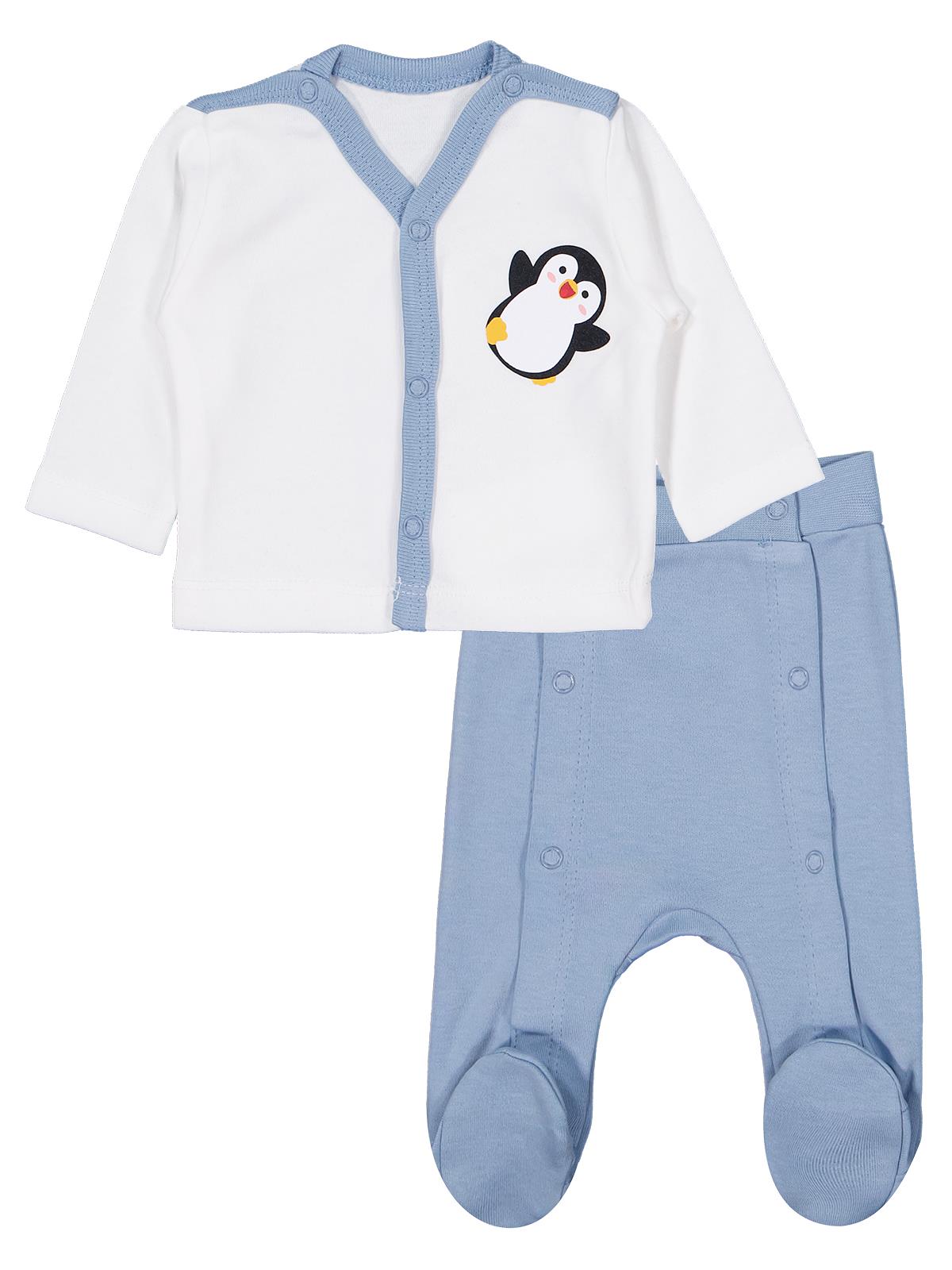 Civil Baby Penguen Emprime Prematüre Zıbın Takımları - Mavi
